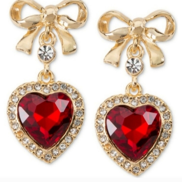 Charter Club Holiday Lane Heart Earrings Valentine Prom Wedding - Picture 3 of 9